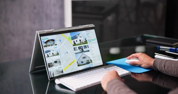 Modern real estate website development layout